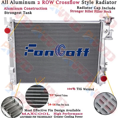 Aluminum 2 Row Radiator For Dodge Ram 1500 2500 3500 4000 5.7L Hemi V8 2004-2008 Foto 1 de 4