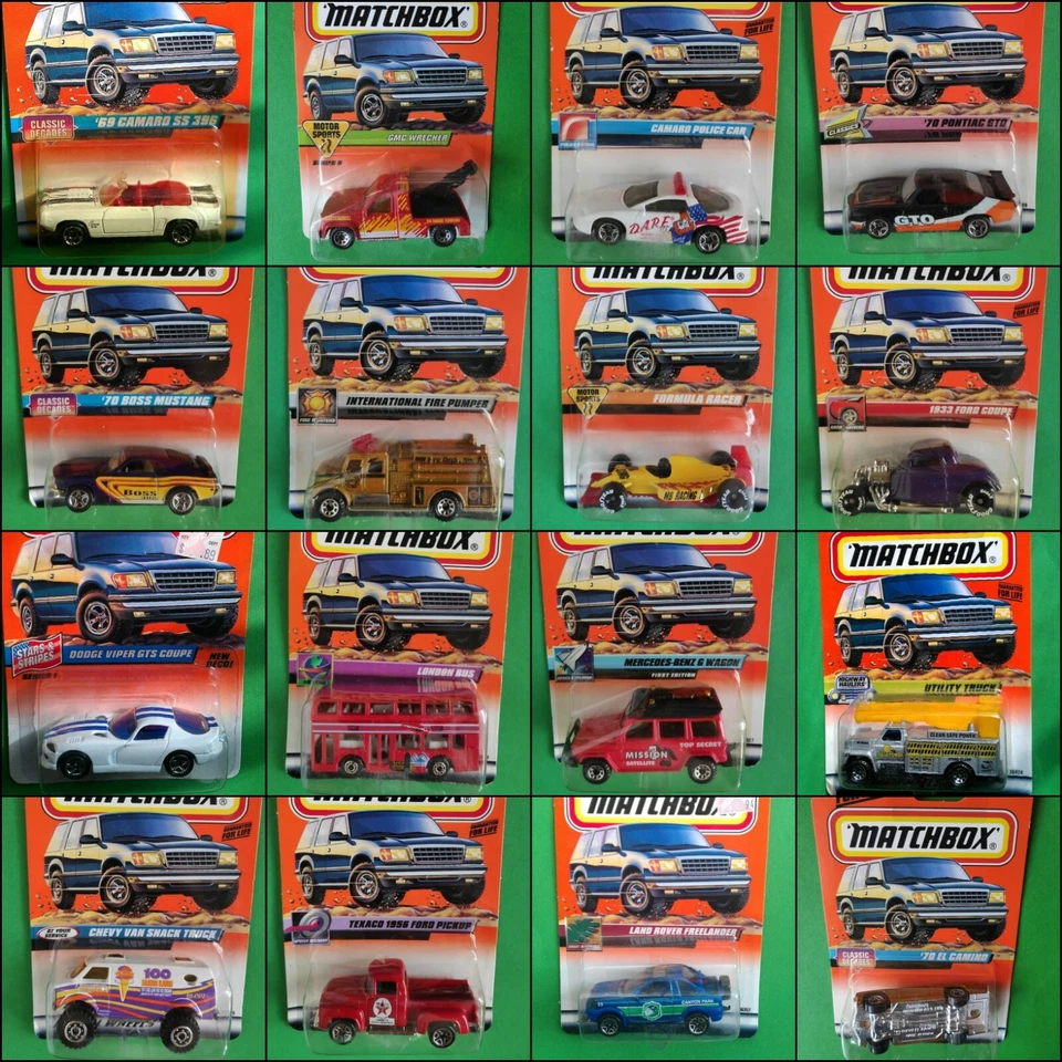 Matchbox 1996 1997 1998 1999 Diecast Model Cars In Blisters  - Image 1 of 1