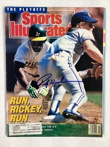 Rickey Henderson Signed Sports Illustrated 10/16/89 A’s Baseball Autograph JSA - Picture 1 of 4
