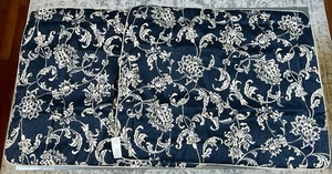 Croscill Standard Pillow Shams Set of 2 #9077 Navy Blue Champagne NEW Corded - Picture 1 of 11