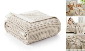 Amélie Home Chenille Waffle Throw Blanket for Couch, Reversible Soft Cozy Knit - Picture 1 of 7
