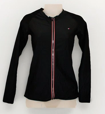 Tommy Hilfiger Negro Cremallera Manga Larga Natación Rashguard Talla XS NUEVO CON ETIQUETAS $78 Foto 1 de 4