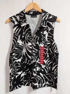 Polo Rafaella Damas Sin Mangas Talla XL Palmas Prensadas Negro *Precio de venta sugerido por el fabricante 49 USD* NUEVO CON ETIQUETAS - Imagen 1 de 9