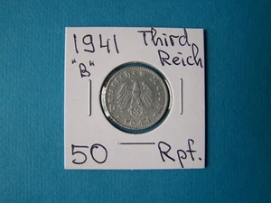 GERMAN COINS 1941 YEAR "B" 50 REICHSPFENNIG NICE COIN. - Picture 1 of 2