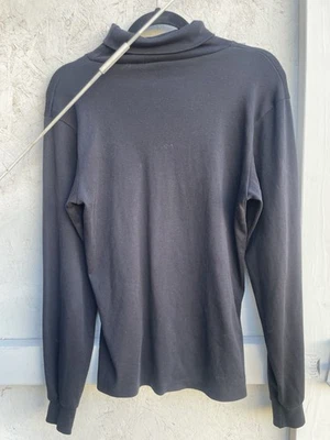 Camisa LL Bean Mediana Negra Cuello Tortuga Manga Larga Regular Para Hombre Foto 1 de 3