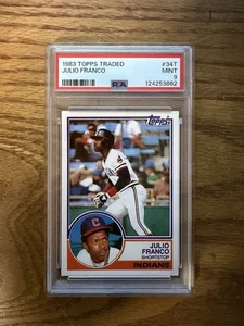 1983 Topps Traded Julio Franco #34T Rookie RC MINT PSA 9  Cleveland Indians - Picture 1 of 2