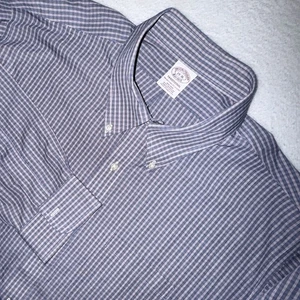 Camicia Brooks Brothers Traditional Fit con bottoni uomo 19 36 viola manica lunga - Foto 1 di 6