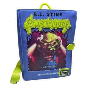 LOUNGEFLY GOOSEBUMPS The Haunted Mask Book Mini Backpack R. L. STINE Glows - NEW - Picture 1 of 10