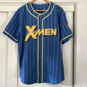 BoxLunch Marvel X-Men Wolverine dicke Baumwolle Knopfleiste Baseball Trikot Medium Neu mit Etikett - Bild 1 von 4
