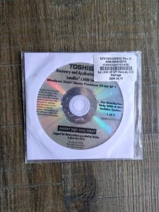 TOSHIBA SATELLITE L300D SERIES - RECOVERY & APPS, DRIVERS NEW Windows Vista Home - Picture 1 of 4