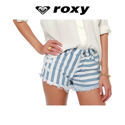 Pantalones cortos de jean a rayas Roxy Smeaton. Azul/Blanco. Talla 27 Foto 1 de 4