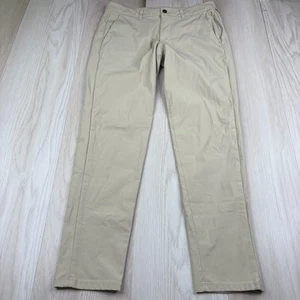 Lululemon Herren beige klassisch gerades Bein vorne flach Outdoor Chino Hose Größe 32 - Bild 1 von 12