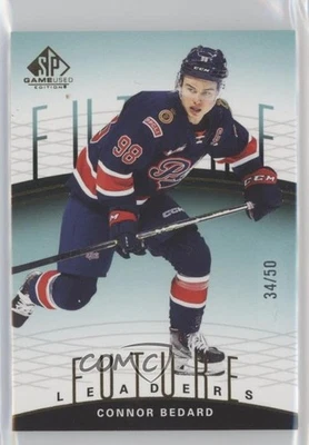 2023 SP Game Used CHL Edition Retro Teal Achievement /50 Connor Bedard Rookie RC - Image 1 of 2
