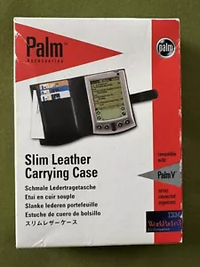 ÉTUI DE TRANSPORT VINTAGE 00S NOIR PALME V CUIR MINCE NEUF - Photo 1 sur 5