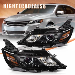 Headlights Assembly For 2014-2020 Chevy Impala Black Housing Left+Right - Picture 1 of 15