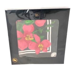 Mantero VIII Collection Silk Scarf Made In Italy Floral Black - New in Package - Picture 1 of 11
