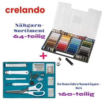 crelando Nähbox Universal , 160-teilig + Nähgarn - Sortiment, 64-teilig , Nähset - Bild 1 von 3