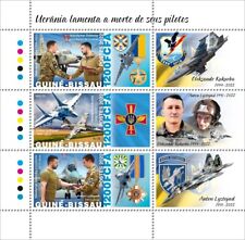 Ukrainian Pilots Kukurba Lystopad Aircraft MNH Stamps 2022 Guinea-Bissau M/S
