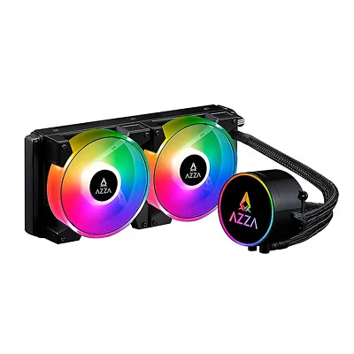 AZZA Blizzard 240 RGB LED Wasserkühlung Liquid Cooler 2x120mm Intel AMD +Zubehör