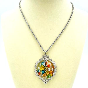 Colgante de cristal italiano Murano™ y cadena de cuerda-hecha con cristal Swarovski™ - NUEVO - Imagen 1 de 15