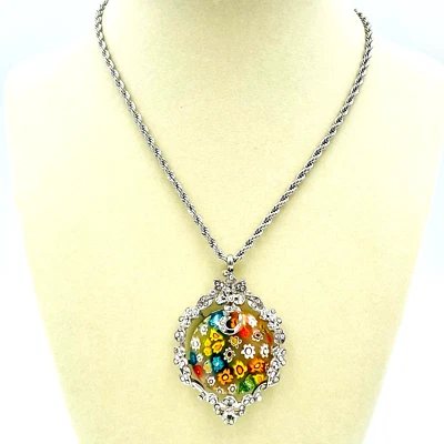 Murano™ Italian Glass-Pendant & Rope Chain-Made with Swarovski™ Crystal - NEW - Image 1 of 4