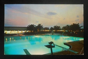 1967 Swimming Pool at Night Grand Bahama Hotel Grand Bahama Island Bahamas PC - Picture 1 of 1