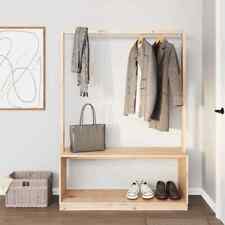 Clothes Rack with Shoe Storage Coat Stand Wardrobe Solid Wood Pine vidaXL
