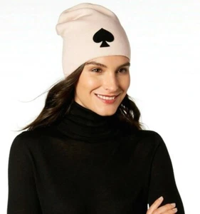 Kate Spade Light Pink Rose Dew Wool Blend Spade Beanie Hat KS1001789 NWT - Picture 1 of 1