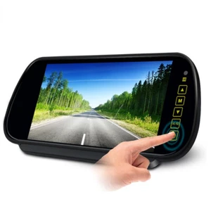 HD 7" Car TFT LCD Mirror Monitor Vehicle Parking Screen 2 AV Input Auto Display - Picture 1 of 24