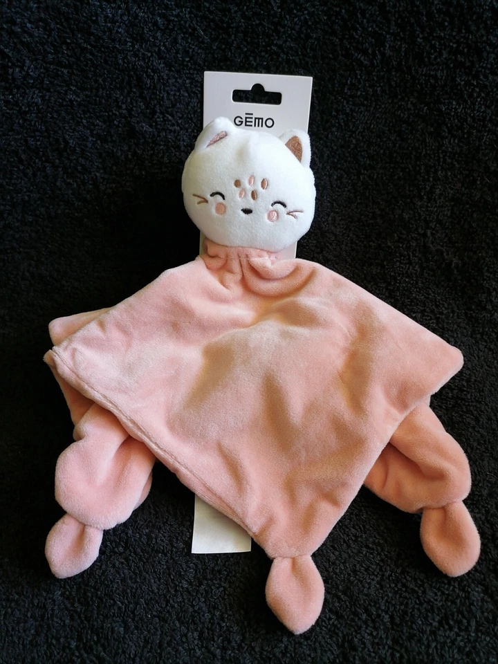 Doudou Plat mouchoir carré chat saumon Gémo Gemo NEUF - Photo 1/1