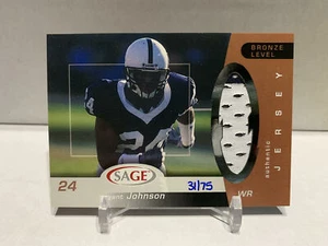 2003 Sage Bronze #SJ9 Bryant Johnson PENN STATE Jersey Patch #'d /75 - Picture 1 of 2