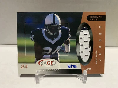 2003 Sage Bronze #SJ9 Bryant Johnson PENN STATE Jersey Patch #'d /75 - Image 1 of 2