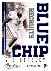 Prestige Blue Chip Recruits 2015 Vic Beasley novato RC NFL PWE Insert Falcons #9 - Imagen 1 de 2