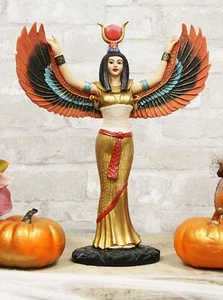 Ebros Gift Egyptian Goddess Isis Ra with Open Wings Statue 12" Tall - Picture 1 of 5