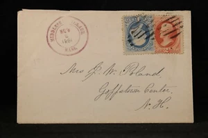 Massachusetts: Middlesex Village 1881 1c-2c copertina banconote, DPO Middlesex Co - Foto 1 di 2