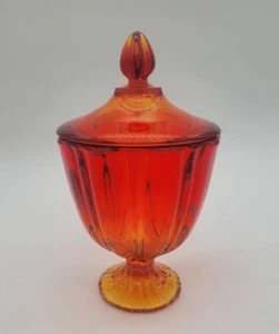 L.E. Smith Moon and Stars Pedestal Compote Candy Dish Amethyst Rare Color - Picture 1 of 6