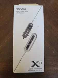 RapidX X5 5 USB Ports Car Charger 22.4A Grey - Picture 1 of 2