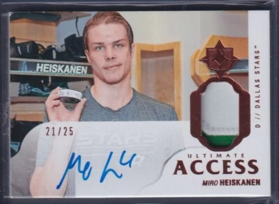 MIRO HEISKANEN - 2018 Ultimate Access Rookie Auto Patch #UAA-MH, /25 (corner) - Image 1 of 2