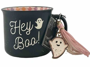Cobwebs & Cauldrons Hey Boo Oversized Halloween Mug with Ghost Keychain - Picture 1 of 6
