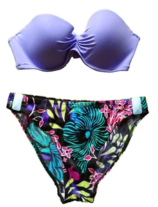 Victoria's Secret/Freya Multicolor U/W Acolchado Cuello Halter Bikini Conjunto Reino Unido 34C/S - Imagen 1 de 6