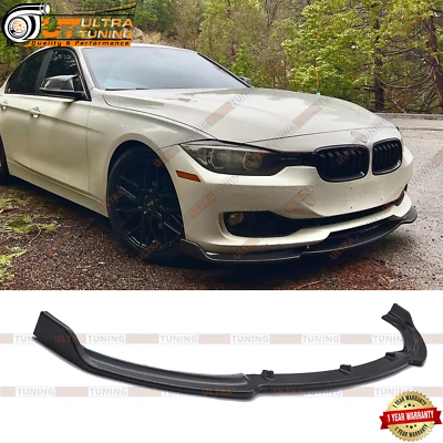 For 2016-2018 BMW F30 320i 328i Base Carbon Fiber Look Front Bumper Lip Spoiler — 第 1/4 张图片