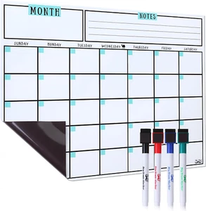 - Dry Erase Calendar for Fridge, Magnetic, 14.7 x 11.8, Magnetic Calendar with 4 - Picture 1 of 9