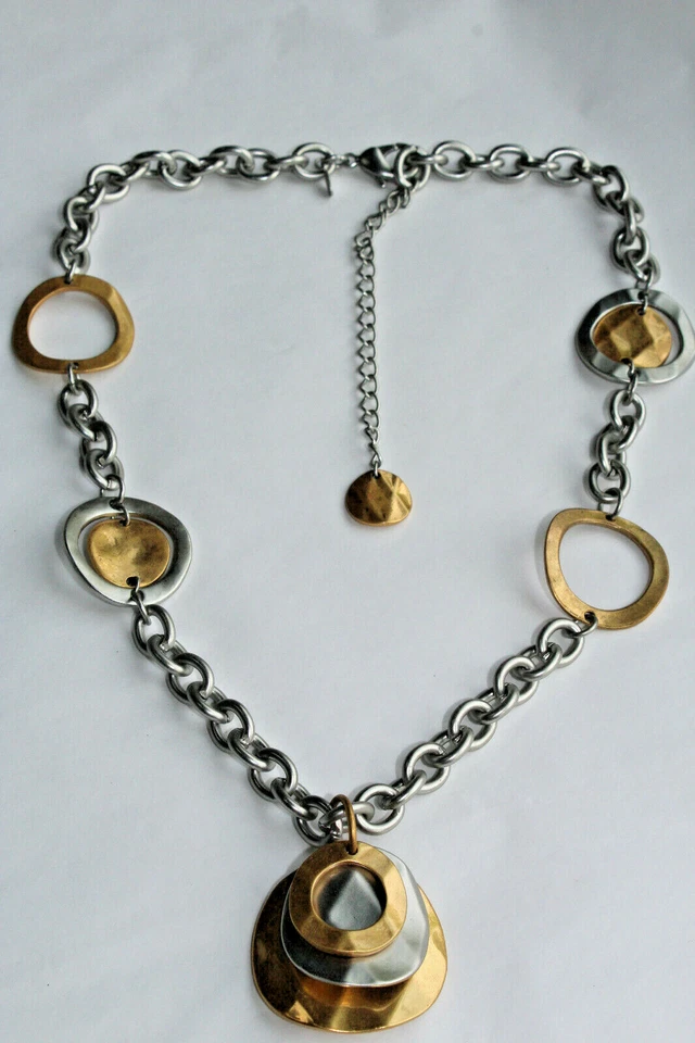 Collar Cadena Círculo Abierto 21-25" Tono Plateado 2 Tonos PREMIER DESIGNS Foto 1 de 4