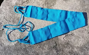 Faja mexikanischer Gürtel bestickt Baumwolle hellblau Chiapas 30x60 mit Bändern 513 - Bild 1 von 1