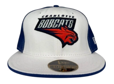 Boné ajustável New Era NBA Charlotte Bobcats HWC logotipo vintage da equipe 59FIFTY, novo - Imagem 1 de 4