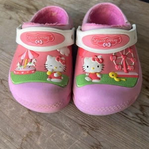 Crocs Hello Kitty Sanrio Child Girls C 8/9 Sandal Clog Pink Ferris Wheel RARE - Picture 1 of 12