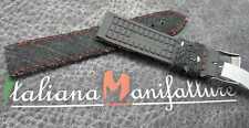 Watch Strap Cordura Black Cuc.rosse And Rubber Vulcanized W. R. Made IN Italy