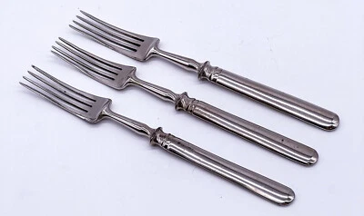 3X Forchette Vintage Per Dessert In Argento 3-Pezzi - Immagine 1 di 4