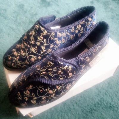 ZEDZZZ Womens Touch Fasten Slippers Ladies Touch Fasten Slippers Washable Size 7