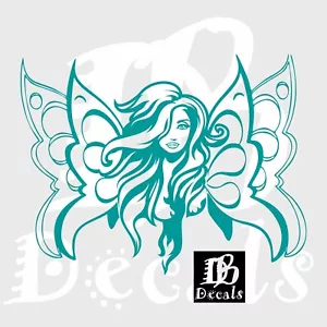 Girl Fairy Butterfly Wings Lady Car Boat Truck Window Vinyl Decal Sticker - Foto 1 di 1